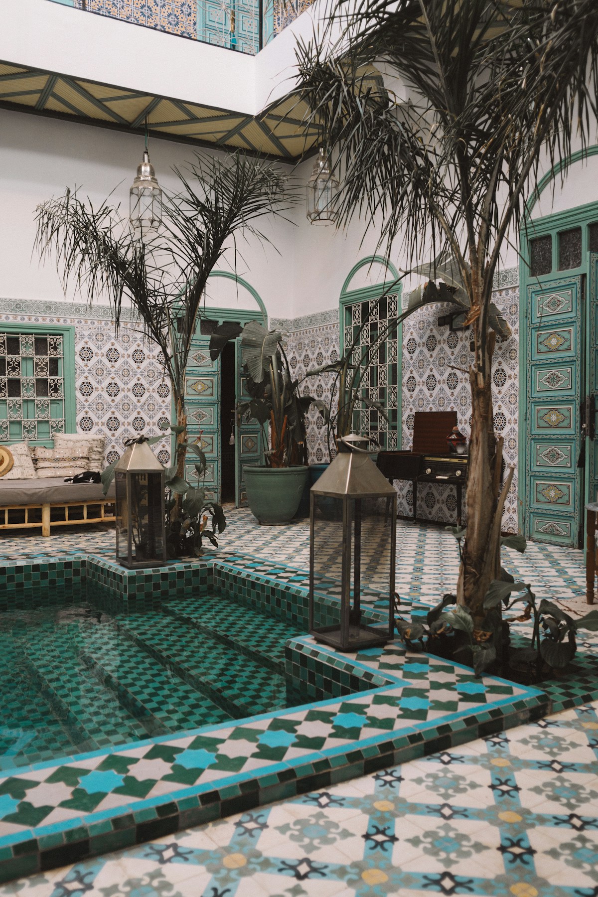 Luxury riad with pool and Moorish arches